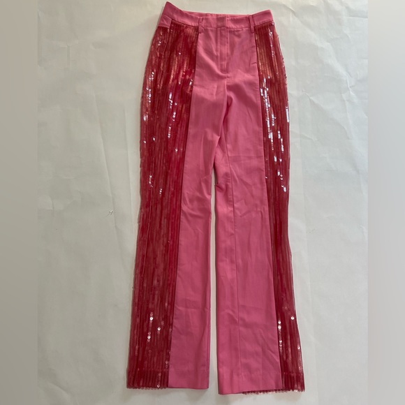 NWT ROTATE Mya sequin-panel trousers - bubblegum - Picture 2 of 9